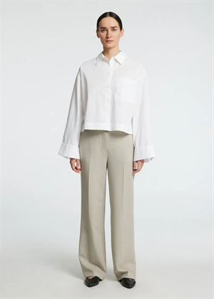 Astha ls cropped boxy skjorte Bright White Selected Femme 